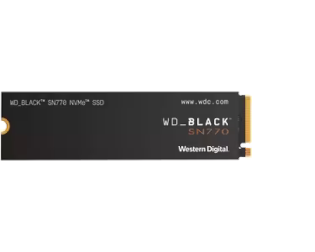 Disque SSD Western Digital SSD WD Black SN770 WDS100T3X0E - M.2 2280 Interne - 1 To - PCI Express NVMe (PCI Express NVMe 4.0 x4) - Notebook, Carte mère Appareil compatible - 600 To TBW - 5150 Mo/s Taux de transfer maximale en lecture