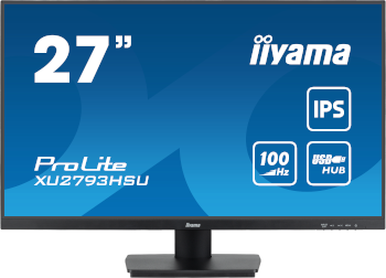 Ecran Plat 27" IIYAMA ProLite XU2793HSU-B6 27" Class Full HD - 16:9 - Noir mat - 68,6 cm (27") Viewable - Technologie IPS - LED Rétroéclairage - Résolution 1920 x 1080 - 16,7 Millions de Couleurs - FreeSync - 250 cd/m² - 1 msMPRT - 100 Hz Refresh Rate - HDMI - DisplayPort - Hub USB