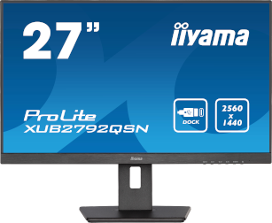 Moniteur LCD iiyama ProLite XUB2792QSN-B5 27" Class WQHD - 16:9 - Mat, Noir - 68,6 cm (27") Viewable - Technologie IPS - LED Rétroéclairage - Résolution 2560 x 1440 - 16,7 Millions de Couleurs - 350 cd/m² - 4 ms - 75 Hz Refresh Rate - HDMI - DisplayPort - Hub USB