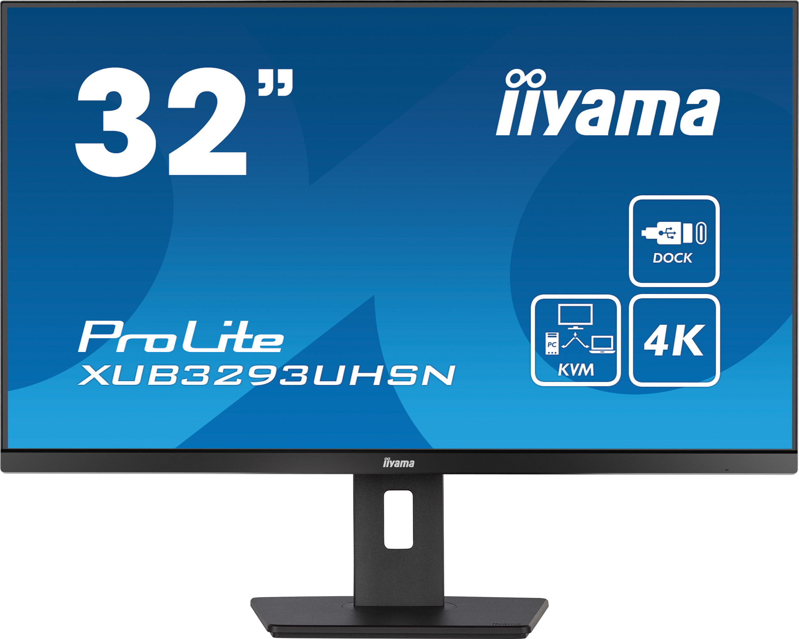 Moniteur LED iiyama ProLite XUB3293UHSN-B5 80 cm (31,5") 4K UHD - 16:9 - Noir mat - 812,80 mm Class - Technologie IPS - LED Rétroéclairage - Résolution 3840 x 2160 - 1,07 milliards de couleurs - 350 cd/m² - 4 ms - 60 Hz Refresh Rate - HDMI - DisplayPort - Commutateur KVM, Hub USB