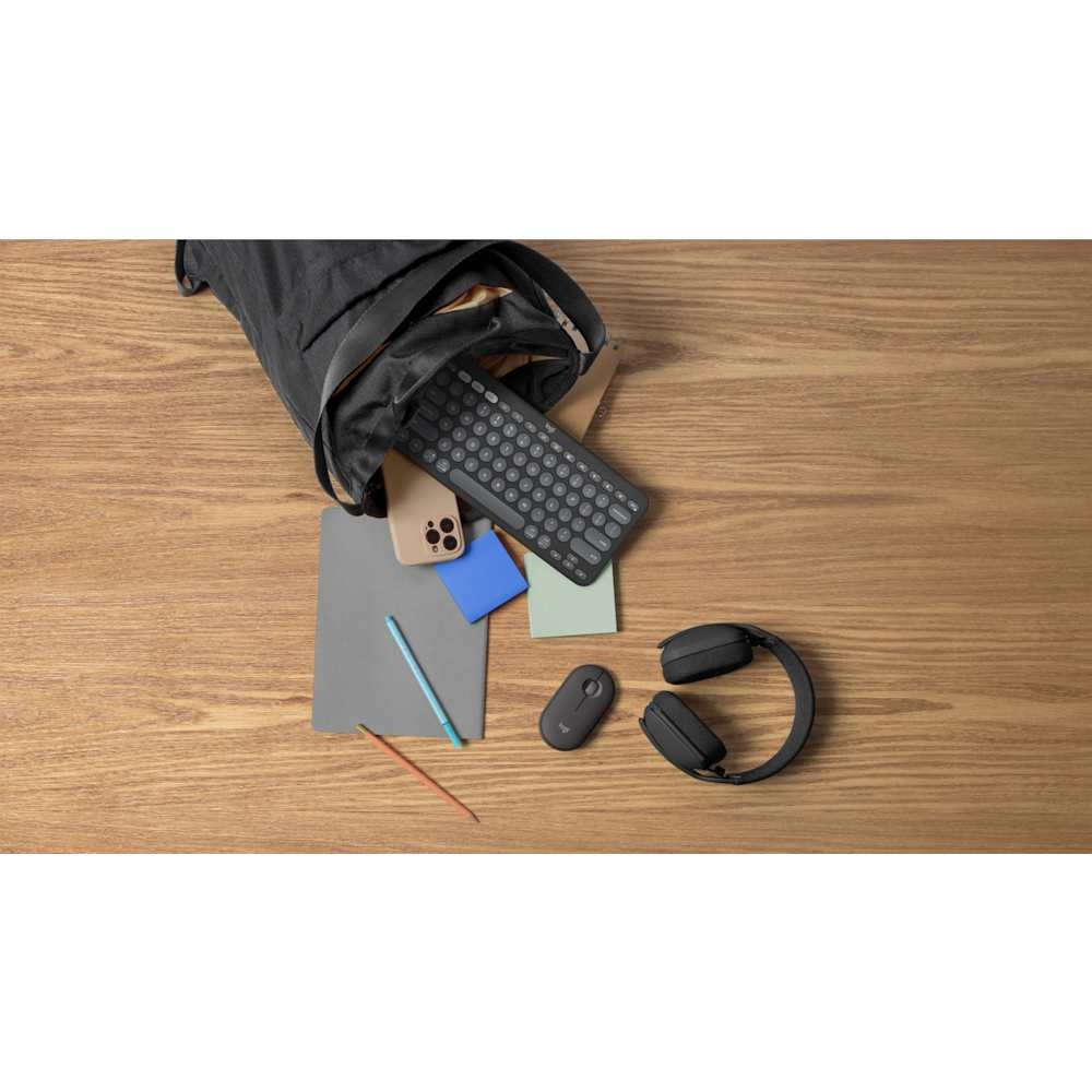 Logitech Pebble Mouse 2 M350s souris sans fil Bluetooth ultra-fine silencieuse 4000 DPI - Graphite