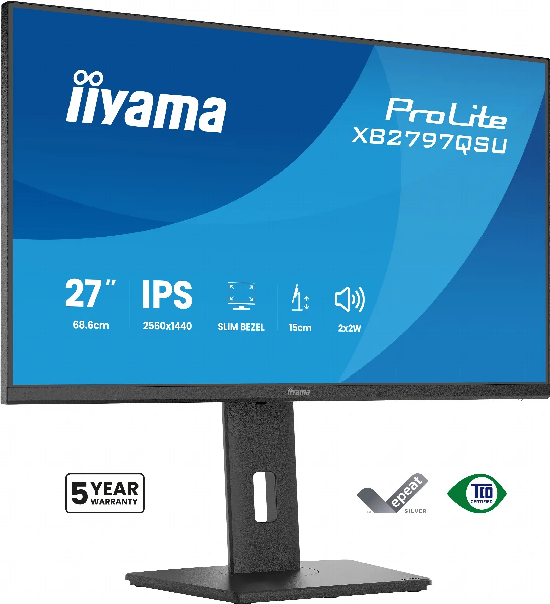 iiyama ProLite XB2797QSU-B1 écran plat de PC 68,6 cm (27") 2560 x 1440 pixels Quad HD LED Noir