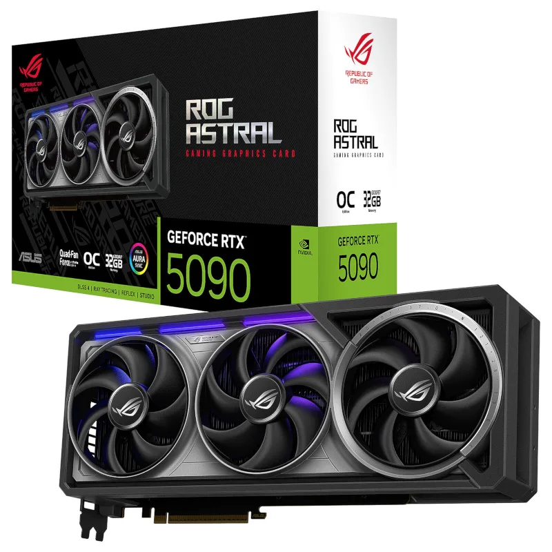 Carte Vidéo - Circuit NVIDIA ASUS GeForce ROG Astral GeForce RTX 5090 32GB GDDR7 OC Edition - Dual HDMI/Tri DisplayPort - DLSS 4 - PCI Express
