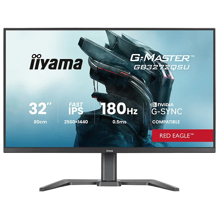 Moniteur LCD IIYAMA G-MASTER GB3272QSU-B1 Taille de l'écran: 80 cm (31.5"), Résolution de l'écran: 2560 x 1440 pixels, Type HD: Quad HD, Technologie d'affichage: LED, Format d'image: 16:9, Angle de vision horizontal: 178°, Angle de vision vertical: 1
