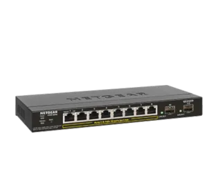 Commutateur Ethernet Netgear GS310TP 8 Ports Gérable - 4 Couche supportée - Modulaire - Paire torsadée, Fibre Optique - Bureau, Fixation au mur, Sous table