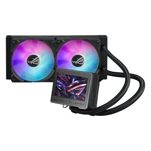 ASUS ROG Ryujin III 240 ARGB refroidisseur de CPU liquide tout-en-un avec écran LCD 3,5", pompe Asetek 8ème génération, ventilateur intégré à la pompe et 2 ventilateurs ARGB magnétiques de 120 mm avec radiateur ROG.