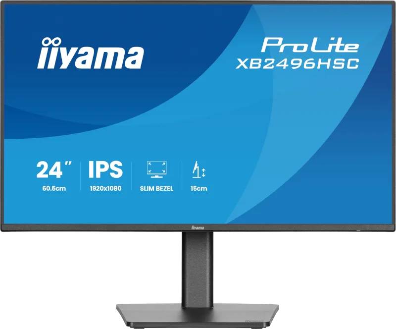 Ecran Plat 24" IIYAMA ProLite XB2496HSC-B1 24" Classe Full HD - 16:9 - Noir mat - 61 cm (24") Viewable - Technologie IPS - LED Rétroéclairage - Résolution 1920 x 1080 - 16,7 Millions de Couleurs - 300 cd/m² - 3 ms - 144 Hz Fréquence de rafraîchisseme
