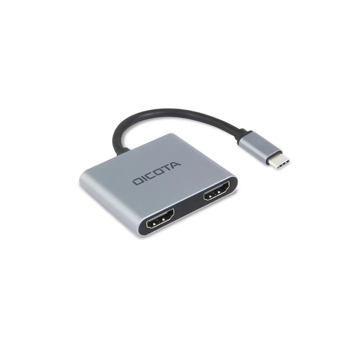 DICOTA station d'accueil portable USB-C 4-en-1 2x HDMI 4K USB-A 3.0 Power Delivery 100 W - Argent