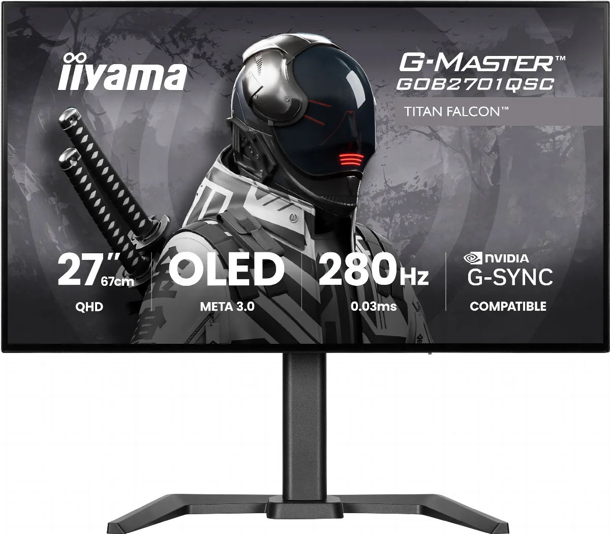 iiyama G-MASTER GOB2701QSC-B1 écran plat de PC 68,6 cm (27") 2560 x 1440 pixels 2K Ultra HD OLED Noir