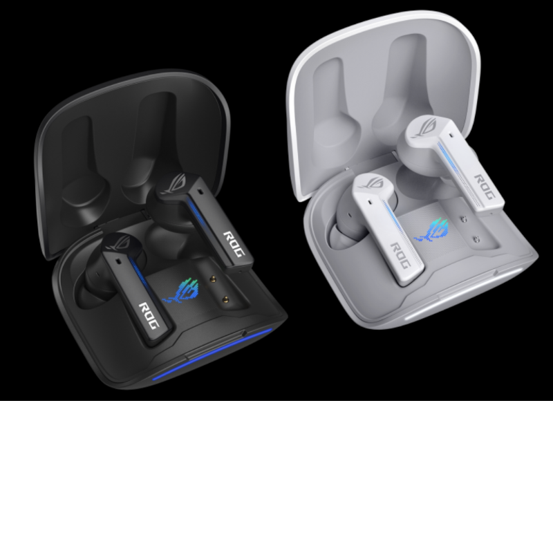 ASUS ROG Cetra True Wireless – Écouteurs Gaming sans-Fil avec Connexion à Faible Latence, ANC, jusqu'à 27 Heures de Batteries grâce à Son étui de Chargement intégré, résistance à l'eau IPX4