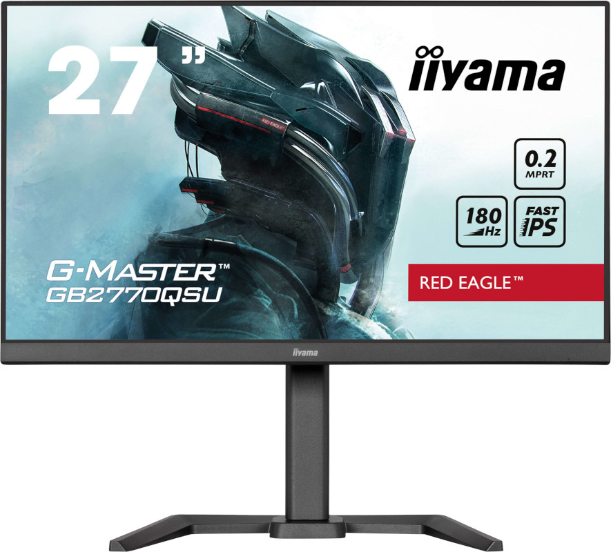 Moniteur LCD IIYAMA G-MASTER GB2770QSU-B6. Taille de l'écran: 68,6 cm (27"), Résolution de l'écran: 2560 x 1440 pixels, Type HD: 2K Ultra HD, Technologie d'affichage: LCD, Temps de réponse: 0,2 ms, Format d'image: 16:9, Angle de vision horizontal: 178°, Angle de vision vertical: 178°. Haut-parleurs intégrés. Concentrateur USB intégré, Version du concentrateur USB: 3.2 Gen 1 (3.1 Gen 1). Montage VESA, Réglage de la hauteur. Couleur du produit: Noir