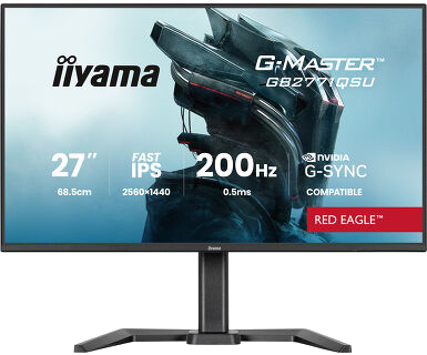 Moniteur LCD IIYAMA G-MASTER Red Eagle GB2771QSU-B1 27" Class WQHD - 16:9 - Noir mat - 68,6 cm (27") Viewable - Fast IPS - R&eacute;solution 2560 x 1440 - 1,07 milliards de couleurs - G-sync - 350 cd/m&sup2; - 0,50 ms - 200 Hz Refresh RateHauts-Parleurs - Pivotant, Hauteur, Pivot, Inclinaison - USB Type-C - HDMI - DisplayPort - Compatibilit&eacute; VESA - Hub USB