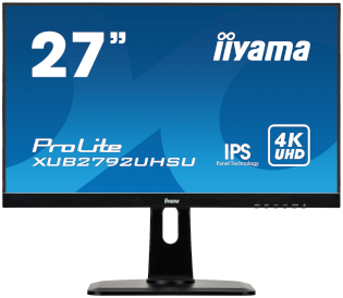 Ecran Plat 27" IIYAMA ProLite XUB2792UHSU-B1. Taille de l'écran: 68,6 cm (27"), Résolution de l'écran: 3840 x 2160 pixels, Type HD: 4K Ultra HD, Technologie d'affichage: LED, Surface d'affichage: Mat, Temps de réponse: 4 ms, Format d'image: 16:9, Angle de vision horizontal: 178°, Angle de vision vertical: 178°. Haut-parleurs intégrés. Concentrateur USB intégré, Version du concentrateur USB: 3.2 Gen 1 (3.1 Gen 1). Montage VESA, Réglage de la hauteur. Couleur du produit: Noir 