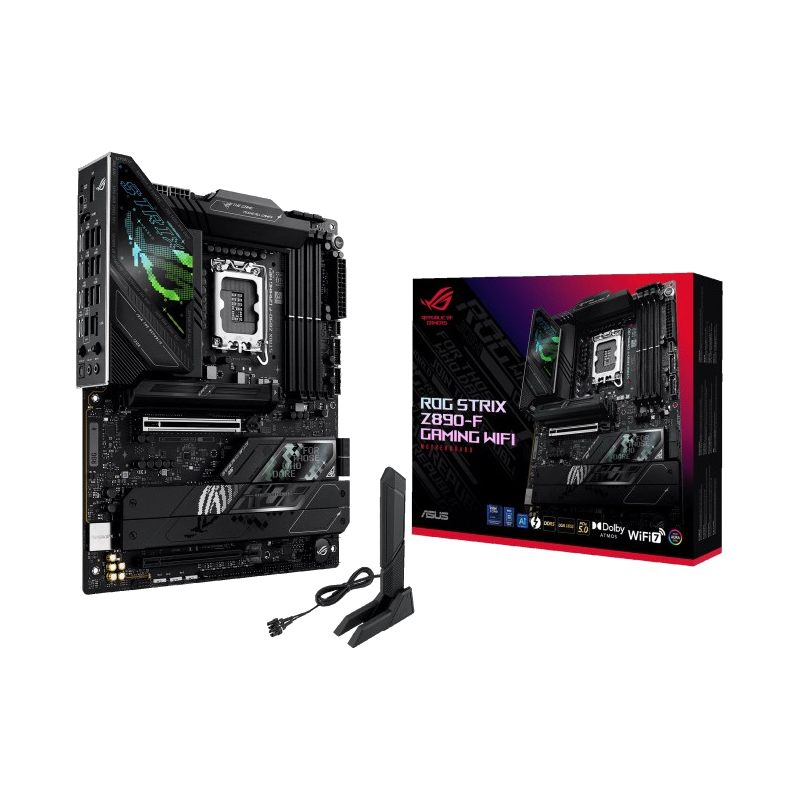 Carte Mère Asus ROG STRIX Z890-F GAMING WIFI - ATX - Socket LGA1851 - Z890 - 4 x DDR5 - 5 x M.2 - Thunderbolt 4 USB Type-C ports - 1 x PCI-Express 5.0 16x - LAN 2.5 GbE - Wi-Fi 7