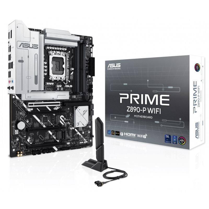Carte Mère Asus PRIME Z890-P WIFI - ATX - Socket LGA1851 - Z890 - 4 x DDR5 - 4 x M.2 - Thunderbolt 4 USB Type-C ports - 1 x PCI-Express 5.0 16x - LAN 2.5 GbE - Wi-Fi 7